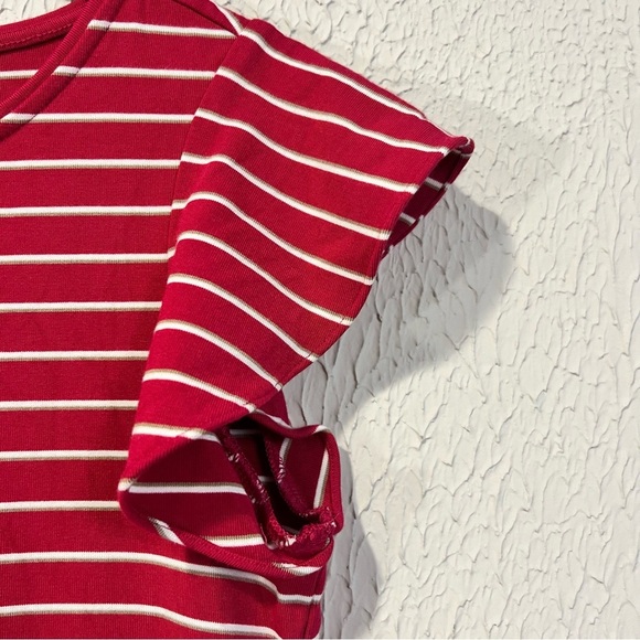 White House Black Market Flutter sleeve Pink Striped sheath Dress size small - Picture 6 of 11